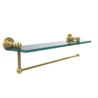 Allied Brass Dottingham Collection Paper Towel Holder with 16 in. W Glass Shelf in Polished Brass DT 1PT/16 PB