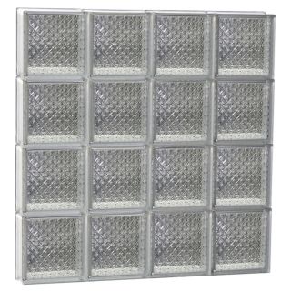 REDI2SET Diamond Glass Pattern Frameless Replacement Glass Block Window (Rough Opening 24 in x 26 in; Actual 23.25 in x 25 in)