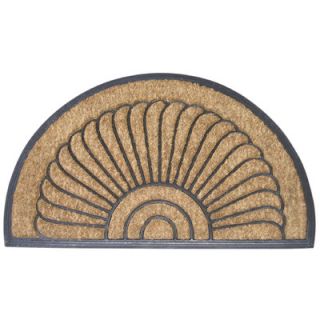 Entryways Shell Half Round Recycled Rubber & Coir Doormat
