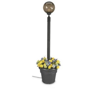 Patio Living Concepts European Single Bronze Globe Plug In Outdoor Black Lantern with Planter 00480