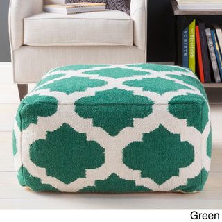 Hand Crafted Morocco Trellis 24 inch Large Square Pouf