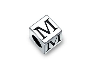 Bling Jewelry 925 Sterling Silver Block Letter M Alphabet Pandora Compatible