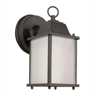 Bel Air Lighting Wall Mount 1 Light Outdoor Black Coach Lantern with Frosted Glass PL 40455 BK
