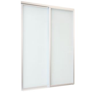 ReliaBilt White Full Lite Laminated Glass Sliding Closet Interior Door (Common 48 in x 80 in; Actual 48 in x 80 in)