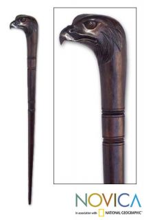 Wooden Eagle Head Walking Stick (Indonesia)   Shopping