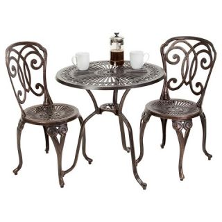 Christopher Knight Home Cornwall 3 Piece Cast Aluminum Patio Bistro