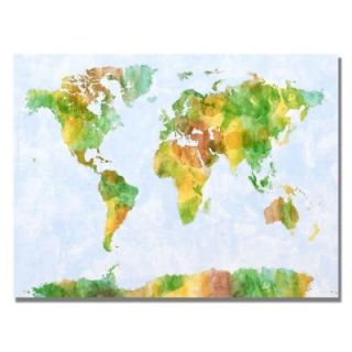 Trademark Fine Art 18 in. x 24 in. Watercolor World Map III Canvas Art MT0033 C1824GG