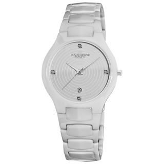 Akribos XXIV White Womens Quartz Slim Ceramic Watch