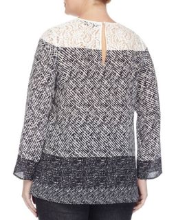 Marina Rinaldi Albo Wool Poncho Jacket, Batavia Scarf Print Silk Tunic Blouse & Igea Stretch Denim Pants, Womens