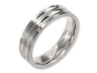 Titanium Grooved 6mm Satin Band, Size 12.5