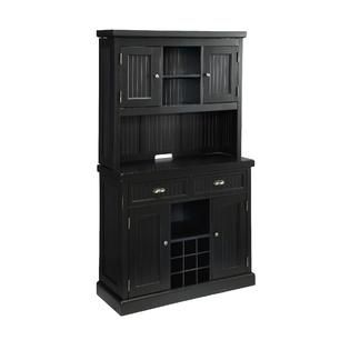 Home Styles  Distressed Black Nantucket Buffet and Hutch