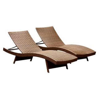 Manchester Outdoor Adjustable Brown Wicker Chaise Lounge (Set of 2
