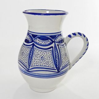 Le Souk Ceramique Qamara Design Large Pitcher (Tunisia)