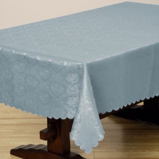Two tone French Blue Floral Damask 57x138 inch Rectangular Tablecloth