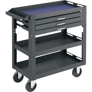  3-Shelf, 3-Drawer Work Cart  Work Carts