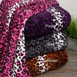 Leopard Microplush Blanket Twin Pink