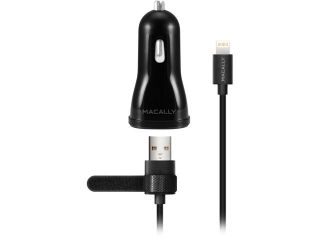 Macally MCar12L Apple MFI Certified Car Charger with Detachable Lightning Manageable Cable for iPad & iPhone