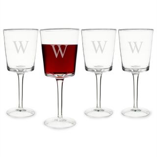 Personalized Contemporary Wine Glasses (Set of 4)  