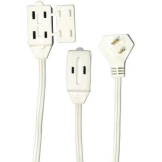 Axis 6 ft. 3 Outlet Wall Hugger Indoor Extension Cord   White 45503