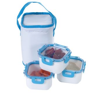 Classic Cuisine Portable 3 piece Food Storage Set and Insulated Bag