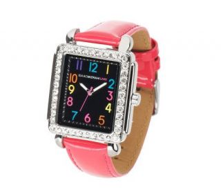 Isaac Mizrahi Live Colorful Leather Strap Watch   J275797 —