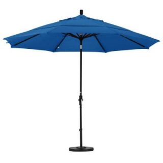 California Umbrella 11 ft. Aluminum Collar Tilt Double Vented Patio Umbrella in Pacific Blue Olefin GSCU118302 F03 DWV