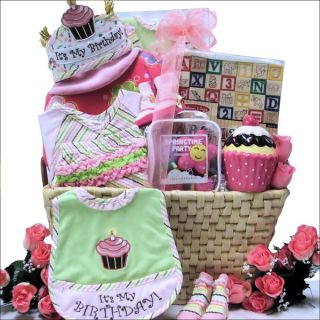 Babys 1st Birthday Girls Gift Basket