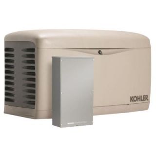 KOHLER 20,000 Watt Air Cooled Standby Generator with 200 Amp Service Entrance Rated Automatic Transfer Switch and Load Shed Kit 20RESAL 200SELS