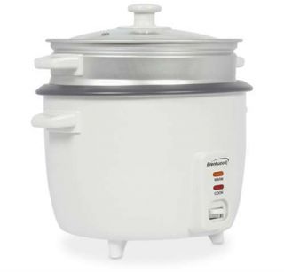 Brentwood TS 380S Rice Cooker/Steamer   1.8 Liter Capacity, Non Stick Coated, Auto Shut off, White