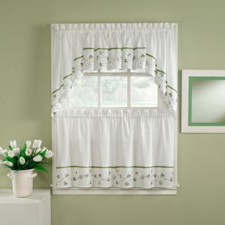 Luxurious Old World Style White Lace Kitchen Curtains Tiers, Shade and