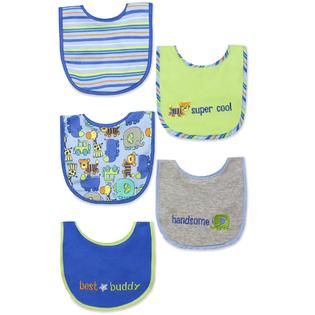 Baby Essentials Infant Boys 5 Pack Bibs   Baby   Feeding   Bibs