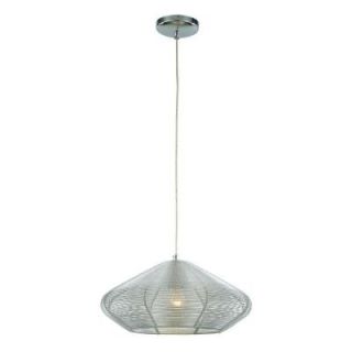 Bel Air Lighting Silver Drop Pendant with Braided Wire Shade PND 956