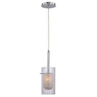Illumine Designer Collection 1 Light Chrome Pendant with Clear Glass CLI LS 19377