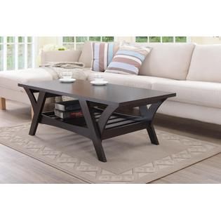 Chester Slatted Espresso Coffee Table   Home   Furniture   Living Room