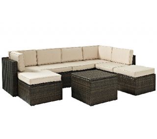 Crosley Palm Harbor 8 Pc Outdoor Wicker Sectional Seating Set   H283051 —