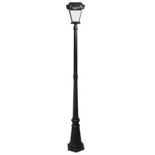 XEPA Stay On Whole Night 300 Lumens Black Outdoor Solar LED Post Lamp SPX713