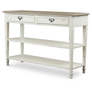 Dauphine Traditional French Accent Console Table   White/Light Brown