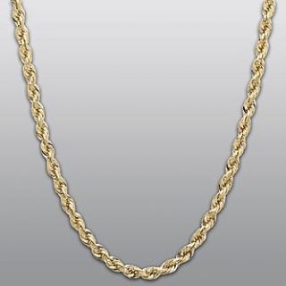 Yellow Gold 10K Rope Chain Necklace   Jewelry   Pendants & Necklaces