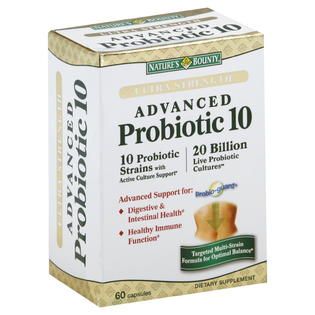 Natures Bounty Probiotic 10, Advanced, Ultra Strength, Capsules, 60