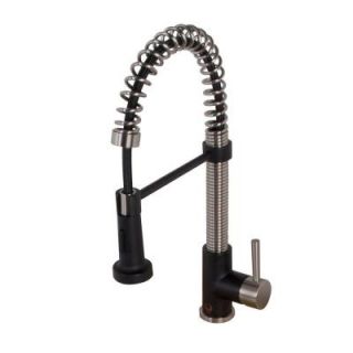 Vigo Edison Single Handle Pull Out Sprayer Kitchen Faucet in Stainless Steel VG02001STMB