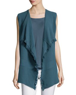 Lafayette 148 New York Mixed Ribbed Cascade Vest