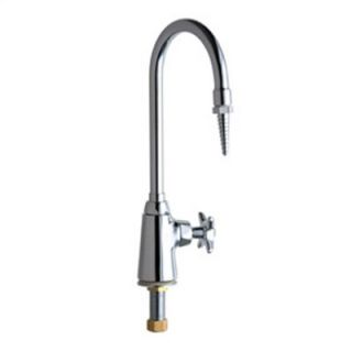 Chicago Faucets Laboratory Single Hole Faucet with Serrated Nozzle and