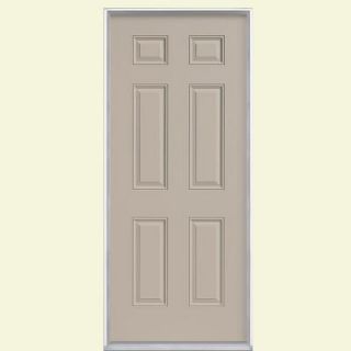 Masonite 30 in. x 80 in. 6 Panel Painted Steel Prehung Front Door with Brickmold 31503