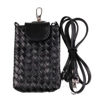 Allegra K Women's Cell Phone Case Bag Pouch Mini Shoulder Strap Purse Black
