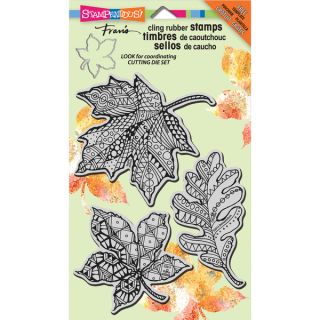 Stampendous Halloween Cling Rubber Stamp 4X6 Sheet Penpattern Leaves