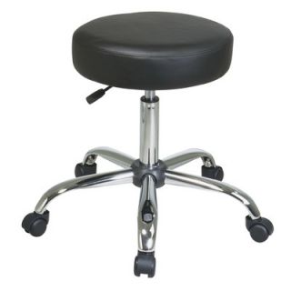 Office Star Chrome Finish Backless Drafting Chair with Vinyl Seat