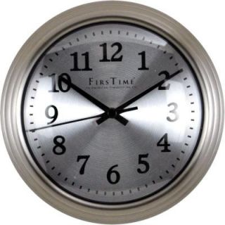FirsTime 7 in. Round Sleek Steel Wall Clock 25666