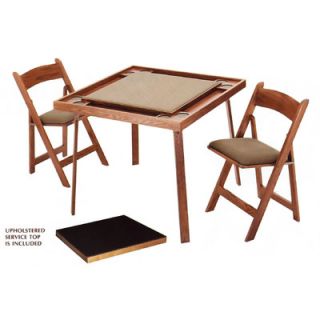 35 Oak Folding Card Table Set by Kestell Furniture