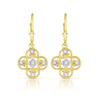 COLLETTE Z Cubic Zirconia (.925) Sterling Silver Gold Plated Lace Deco