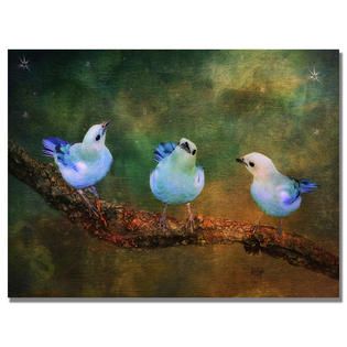 Trademark Fine Art Lois Bryan Three Little Blue Birds Canvas Art